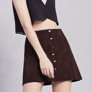 Reformation brown suede mini skirt